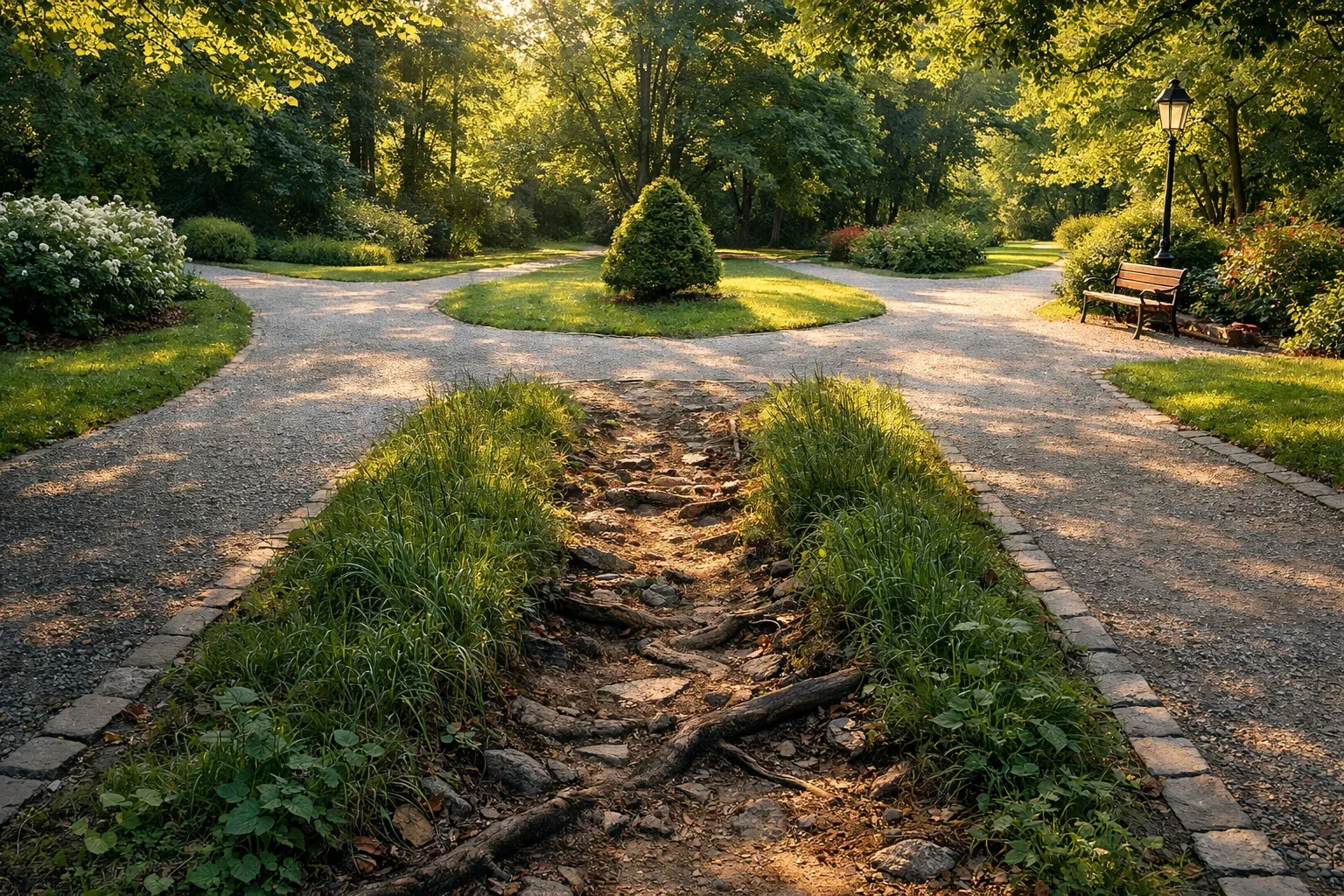 Plusieurs chemins divergents symbolisant les alternatives à la martingale