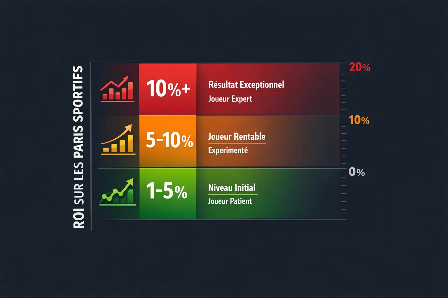 Échelle graduée montrant différents niveaux de performance