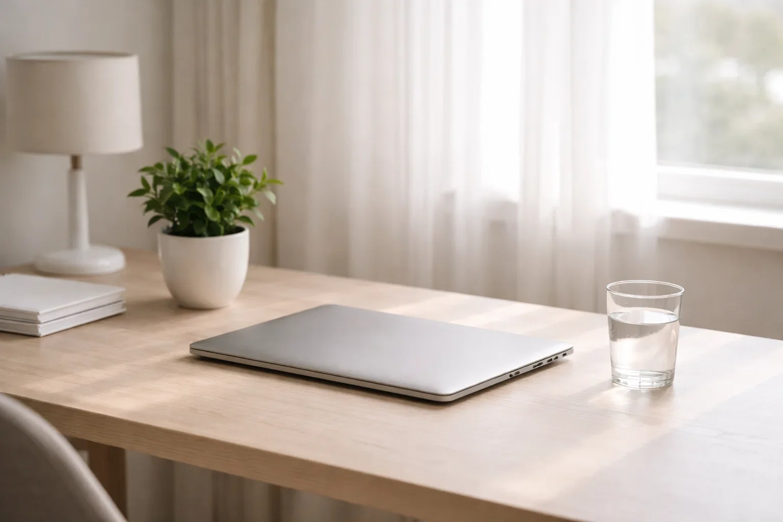 Espace de travail calme et organisé propice à la concentration