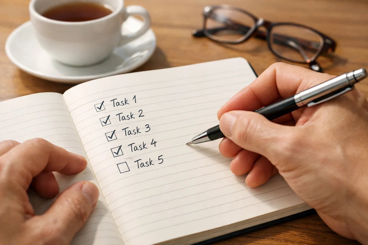 Personne prenant des notes dans un carnet pour éviter les erreurs de gestion