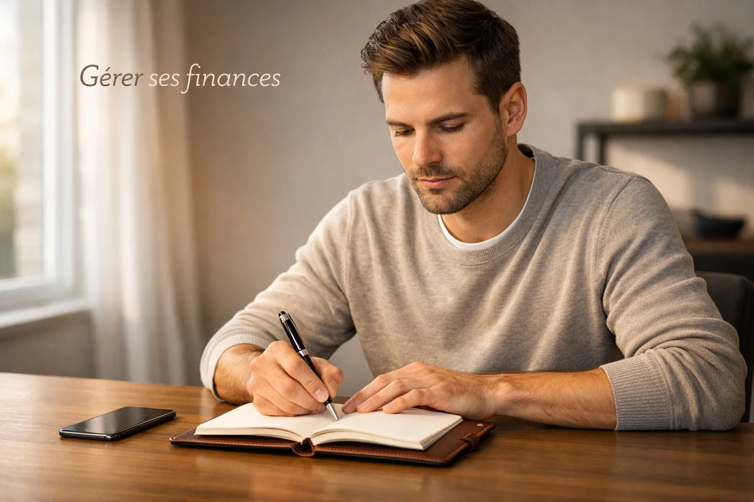 Personne planifiant son budget de paris sportifs avec un carnet et un stylo