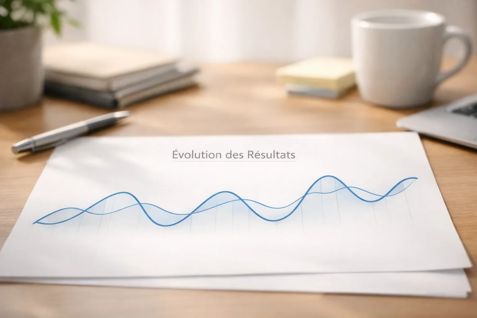 Graphique ondulant montrant des hauts et des bas successifs