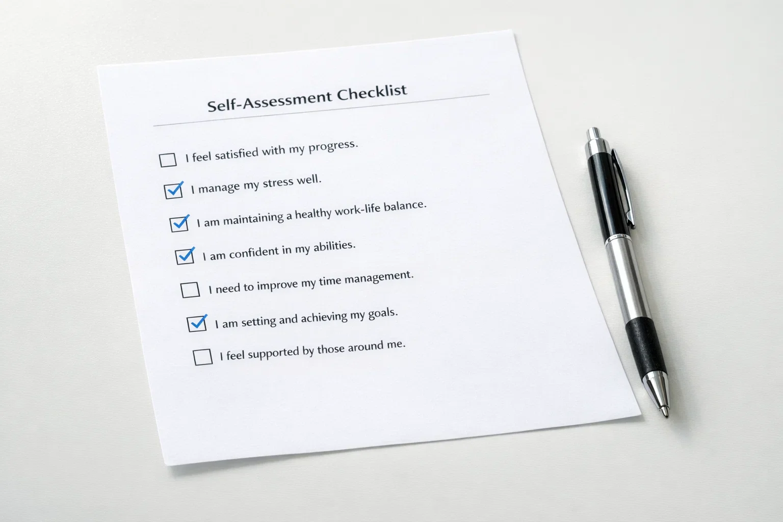 Liste de vérification symbolisant l'auto-évaluation