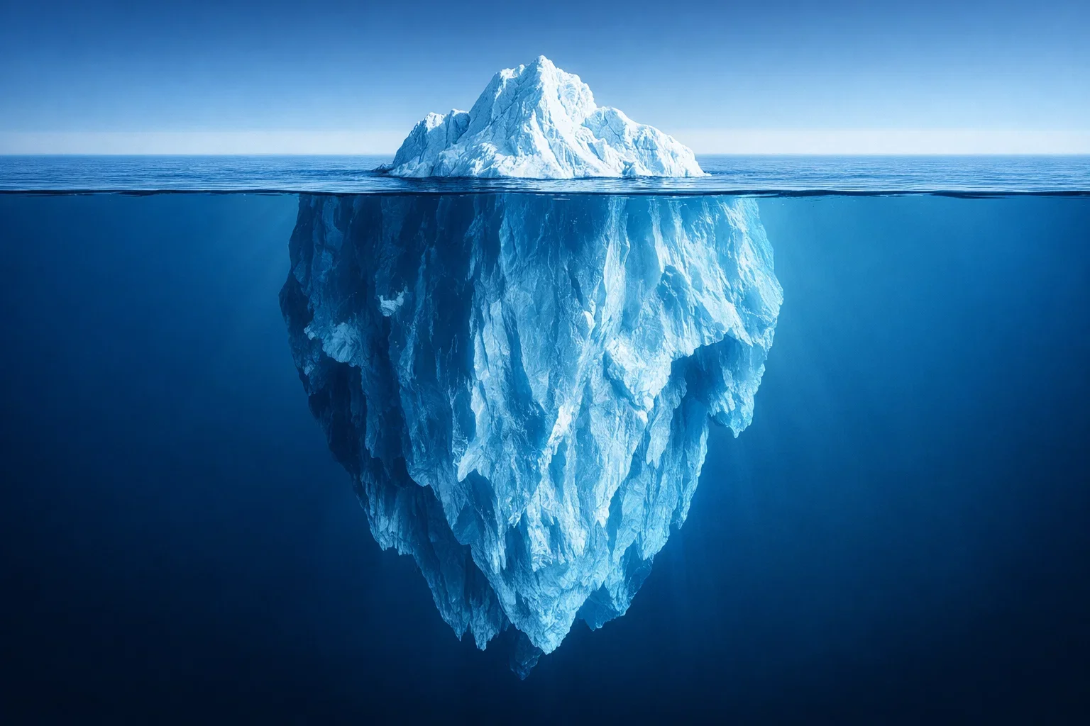 Iceberg dont la partie immergée représente les coûts cachés