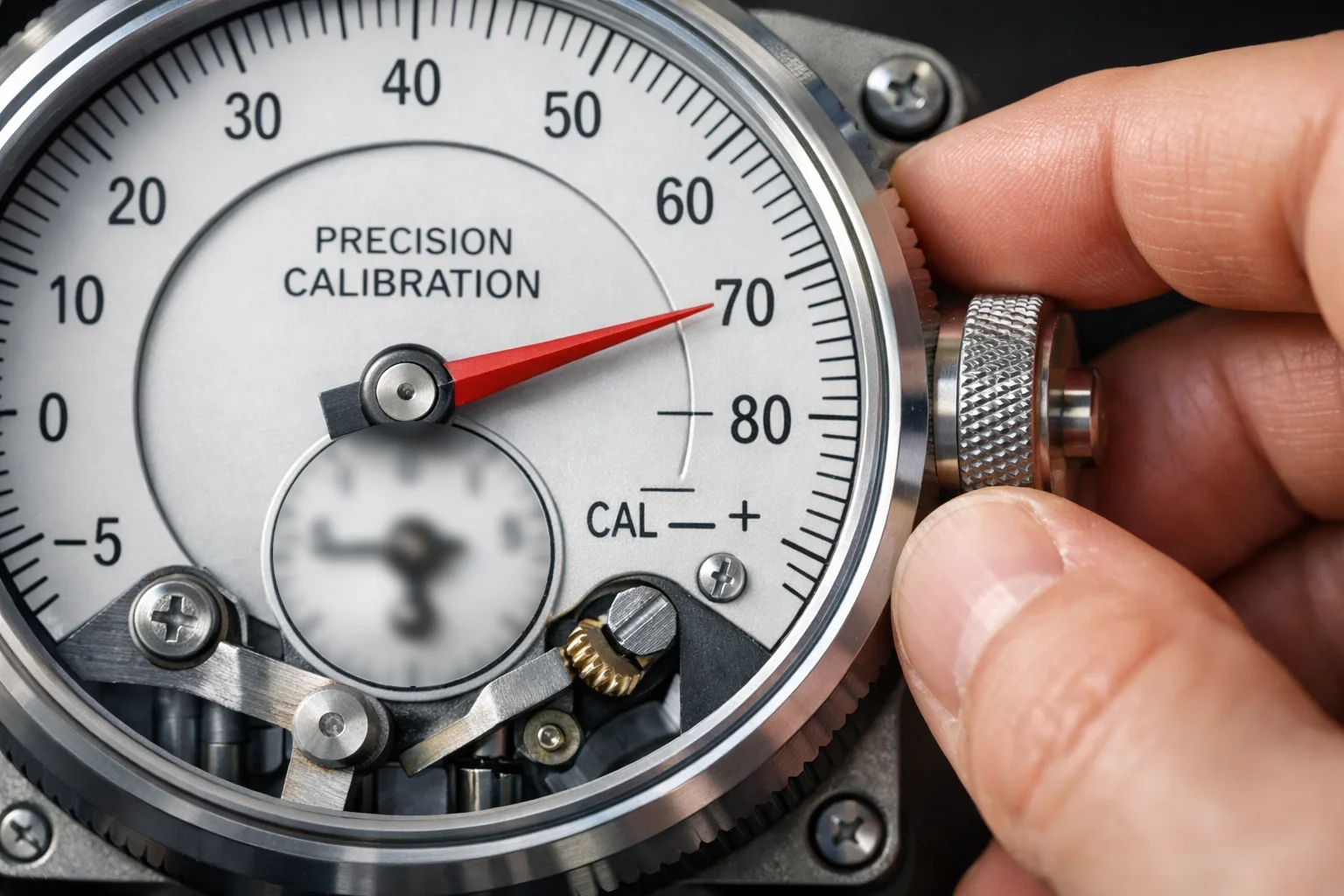 Instrument de mesure ou cadran représentant un ajustement précis