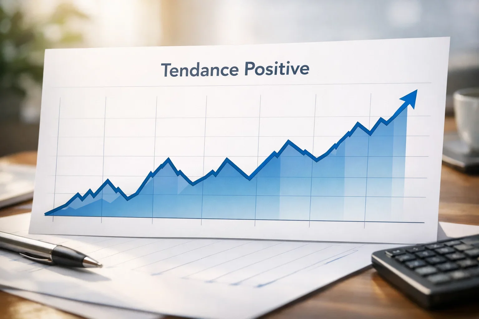 Graphique de croissance montrant une progression ascendante sur six mois