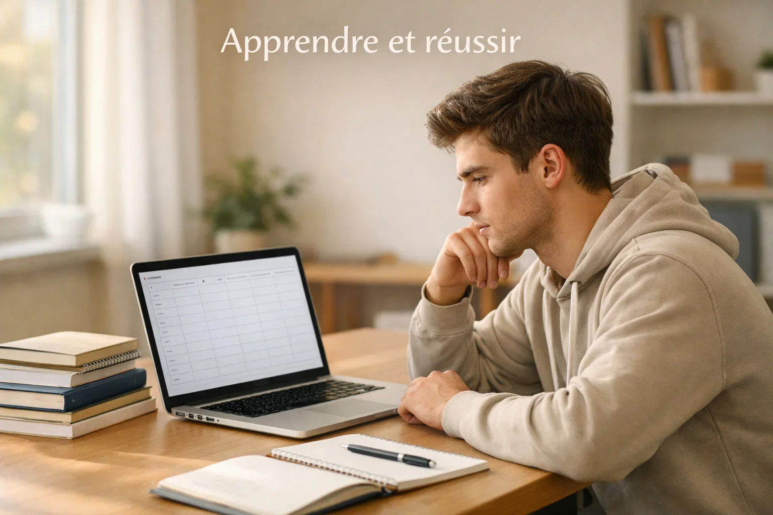 Personne s'entraînant aux paris sportifs sur un ordinateur portable dans un environnement d'étude