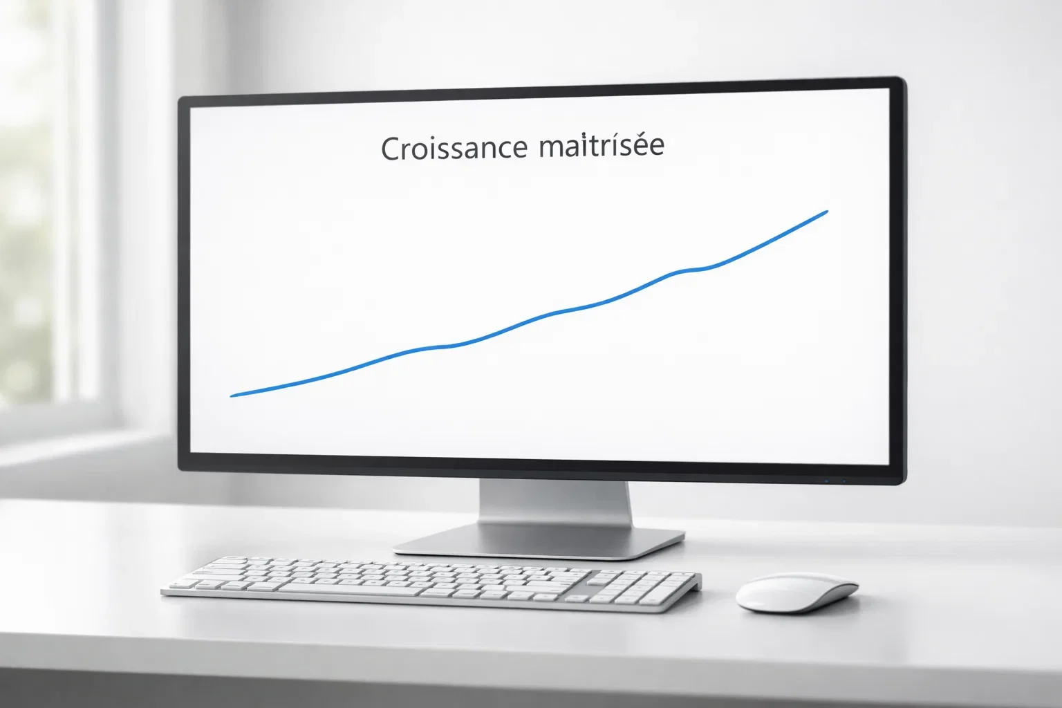 Graphique de croissance progressive et stable sur un écran