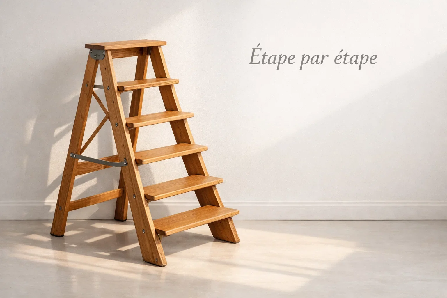 Échelle avec différents niveaux représentant les paliers de confiance