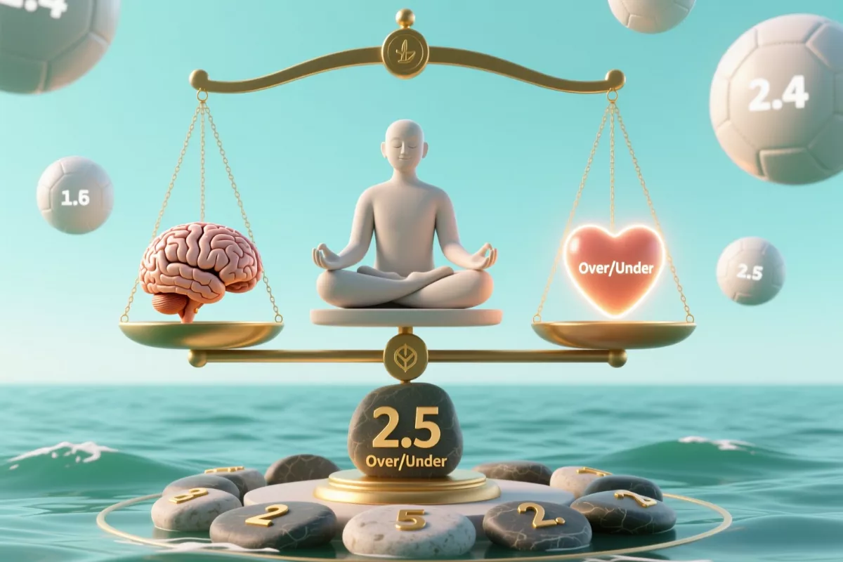 Illustration conceptuelle montrant l'équilibre entre raison et émotion dans les paris sportifs