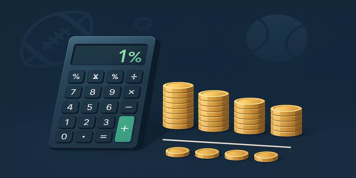 Concept d'unité de mise dans les paris sportifs avec calculatrice et gestion de bankroll